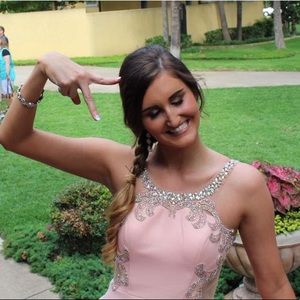 Pink Detailed Prom Dress